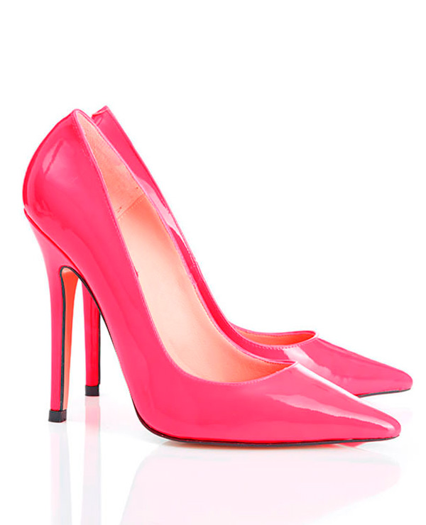 pointed pink heels