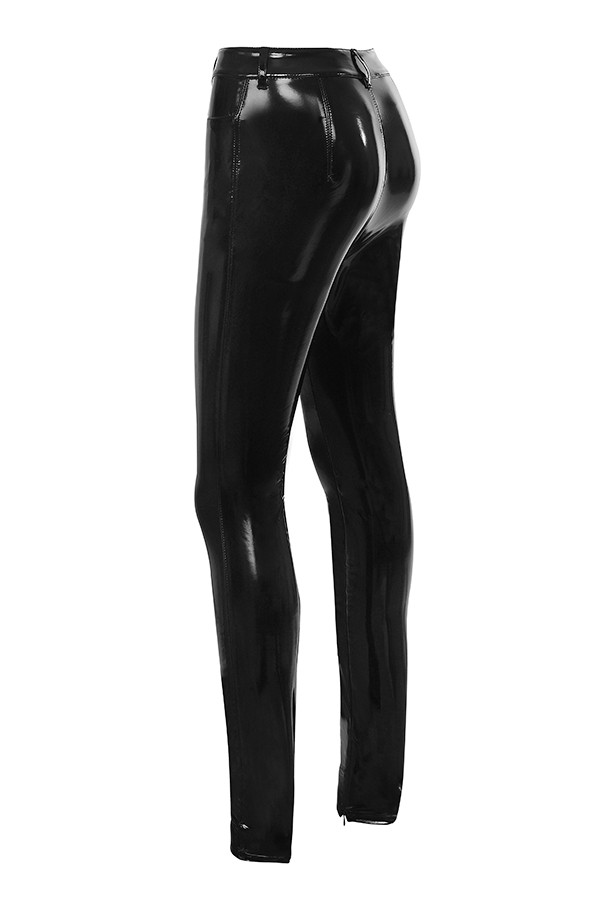 Clothing : Leggings : 'Haridan' Black Patent Stretch Vinyl Trousers
