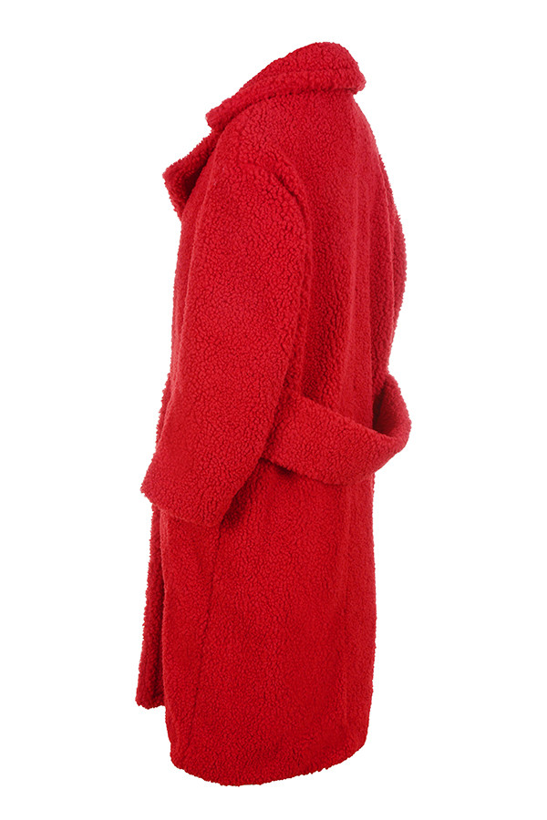 Clothing : Jackets : 'Bear' Red Faux Fur Sherpa Coat
