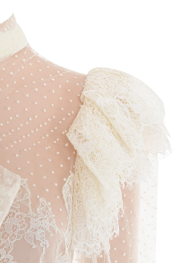 Clothing : Top : 'Cocotte' Ivory Lace Blouse