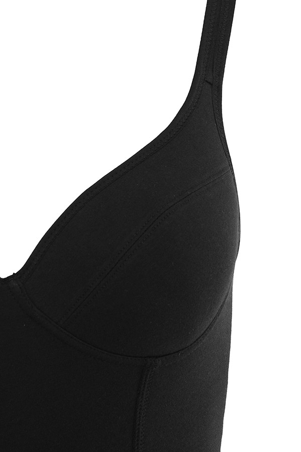 Clothing : Bodysuits : 'Imani' Black Marl Soft Jersey Bodysuit