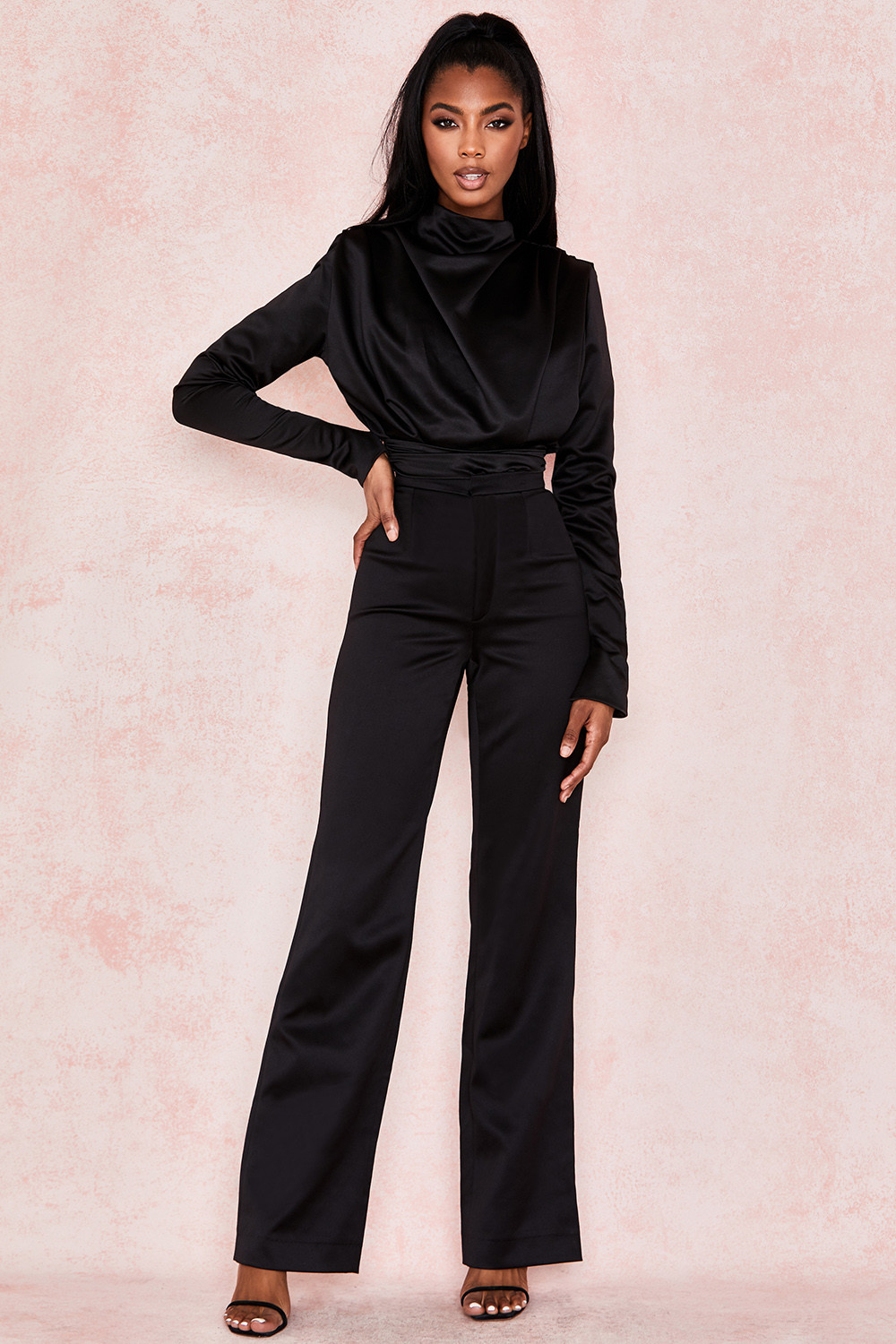 Satin bodysuit BLACK  Womens Clothes Cento Fashion