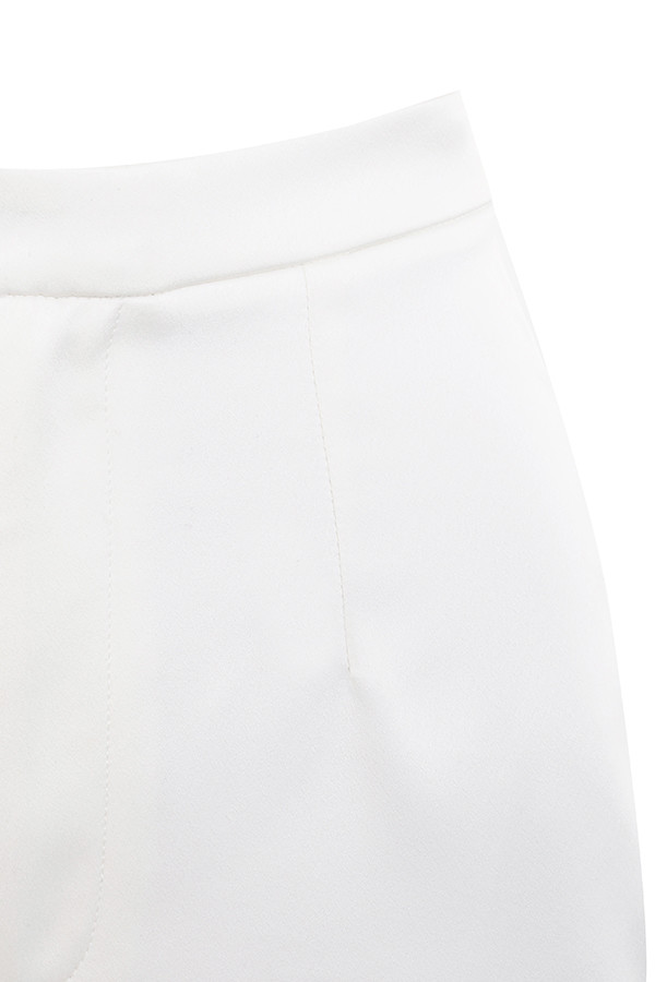 Clothing : Trousers : 'Amalia' Ivory Stretch Satin Tux Trousers
