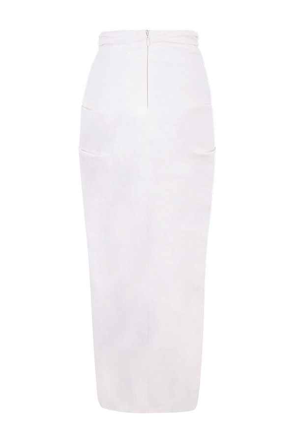 Clothing : Skirts : 'Jada' White Maxi Wrap Skirt