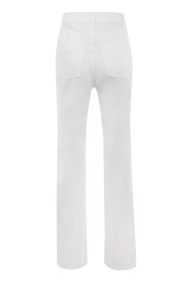 Clothing : Trousers : 'Yara' White Vintage Fit High Waist Jeans