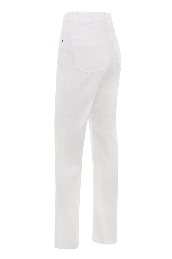 Clothing : Trousers : 'Yara' White Vintage Fit High Waist Jeans