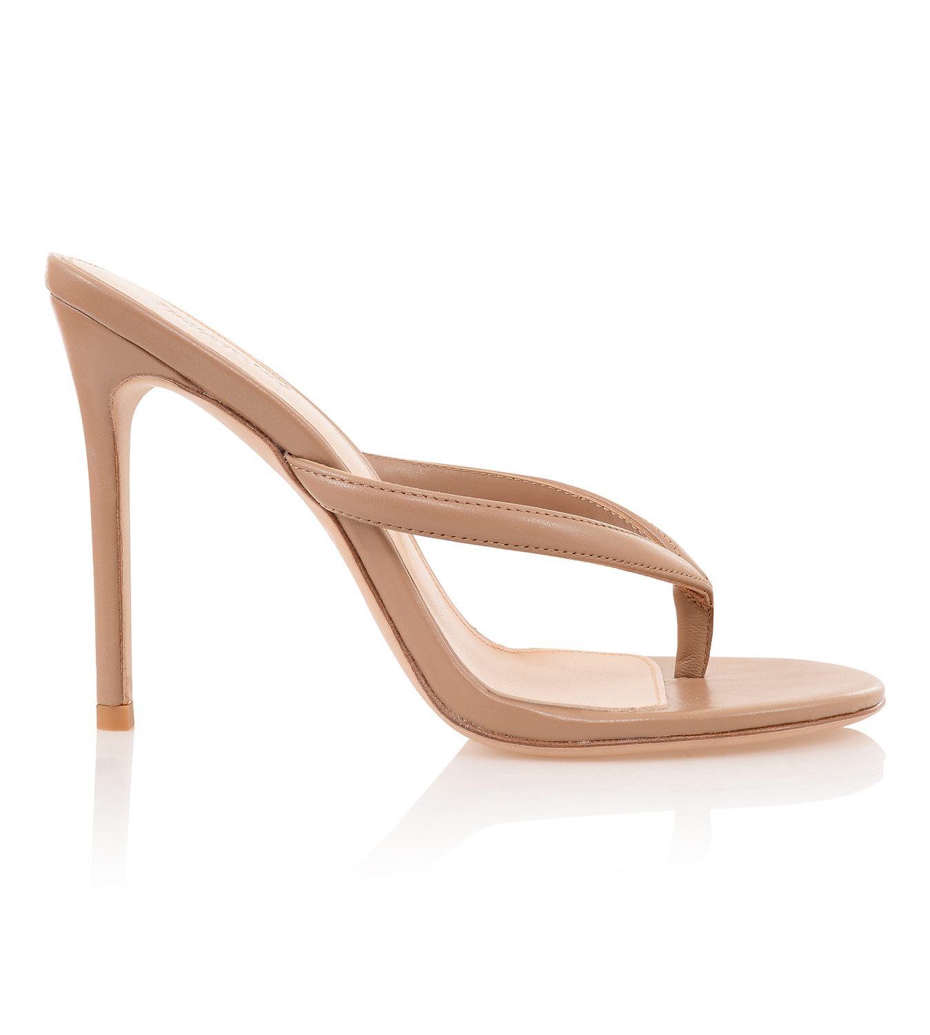 Shoes : 'Lola' Sunkissed Leather High Heel Thong Sandals