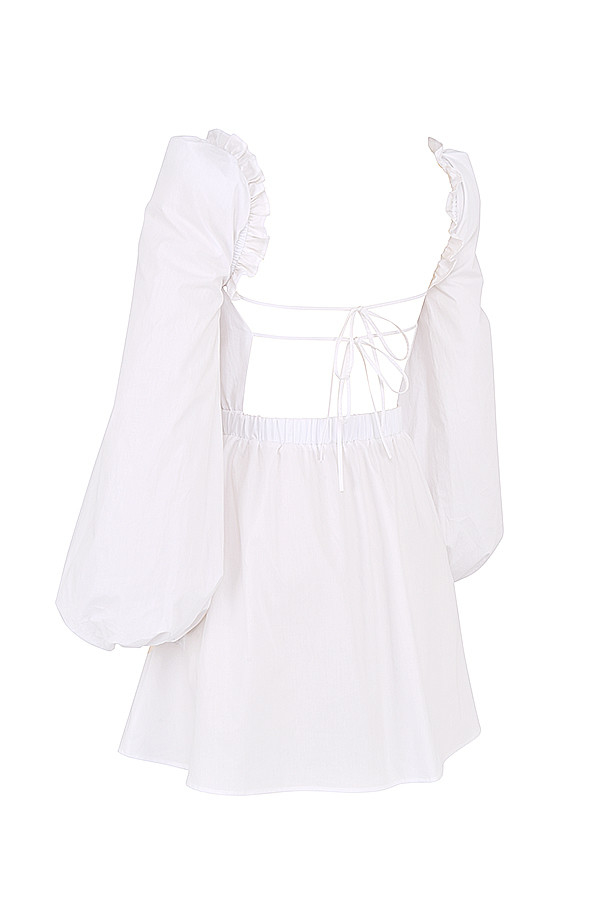 Clothing : Mini Dresses : Mistress Rocks 'Hazy' White Gathered Open ...