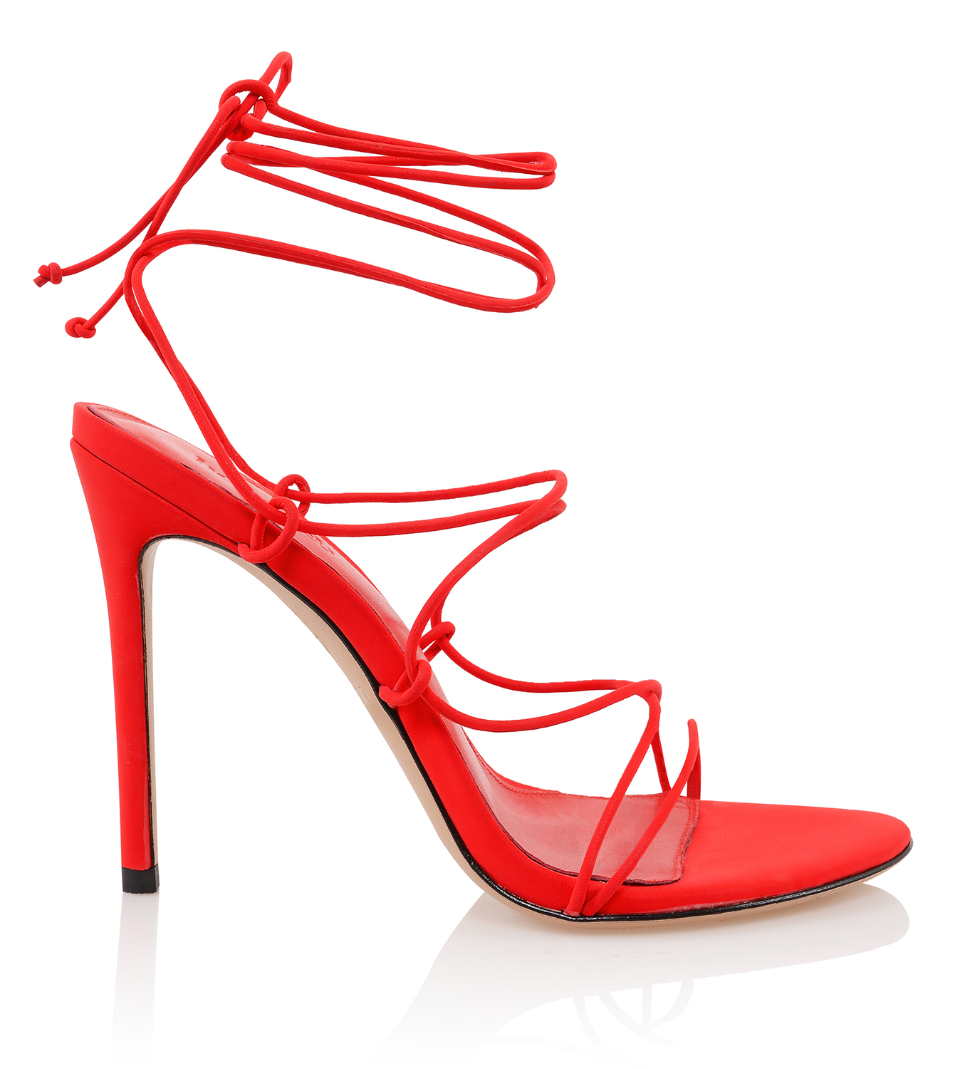Shoes : 'Tao' 100 Scarlet Leather Barely There Sandal