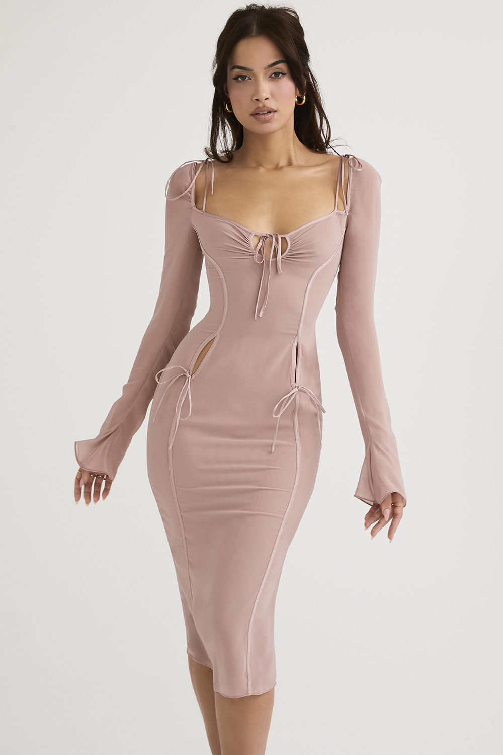 House of CB — Ophelia Blush Cutout Midi Dress