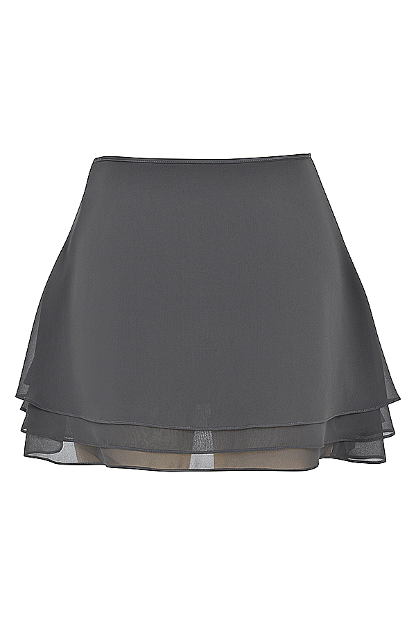 Clothing : Skirts : 'Clarice' Shadow Floaty Layered Mini Skirt