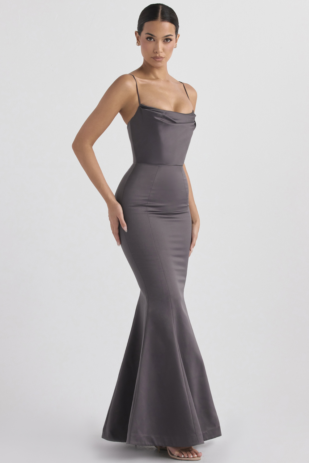 Clothing : Bridal : 'Violette' Shadow Satin Fishtail Gown