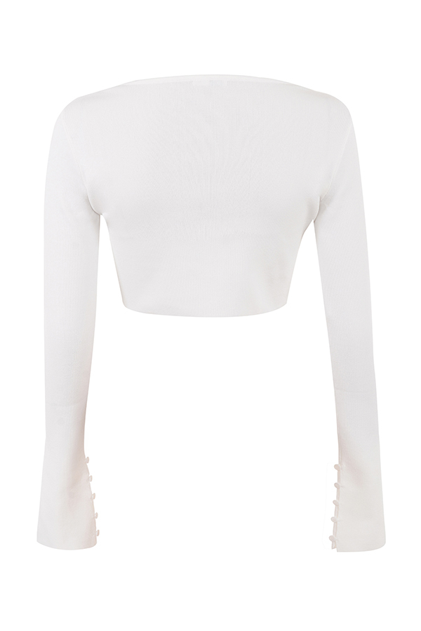 Clothing : Tops : 'Eloise' Ivory Cropped Cardigan