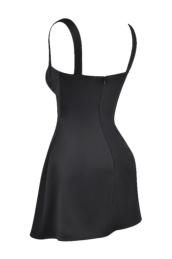 Clothing : Mini Dresses : 'Kara' Black Mini Dress