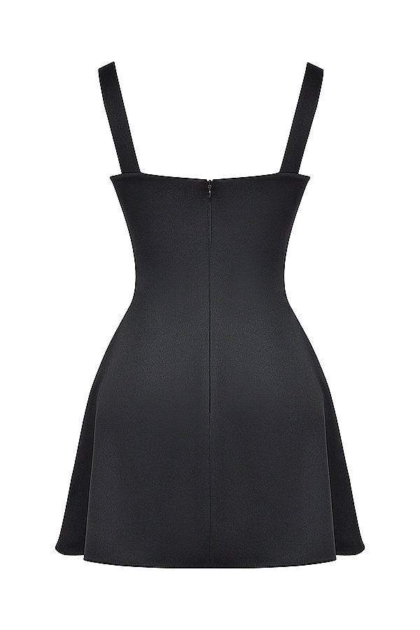 Clothing : Mini Dresses : 'Kara' Black Mini Dress