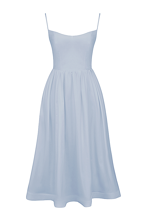 Clothing : Midi Dresses : 'Lolita' Soft Blue Corset Sundress