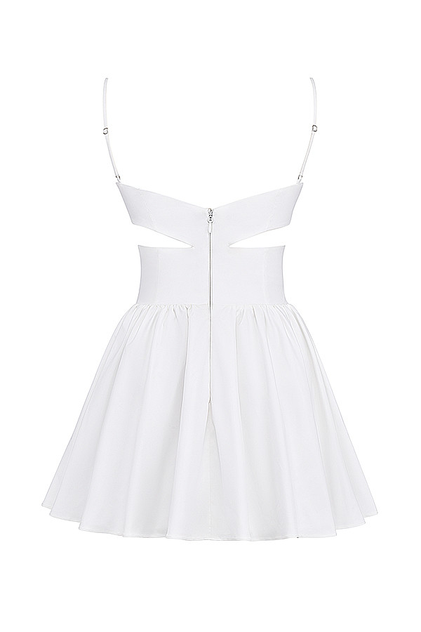 Clothing : Mini Dresses : Mistress Rocks White Cutout Corset Mini Dress