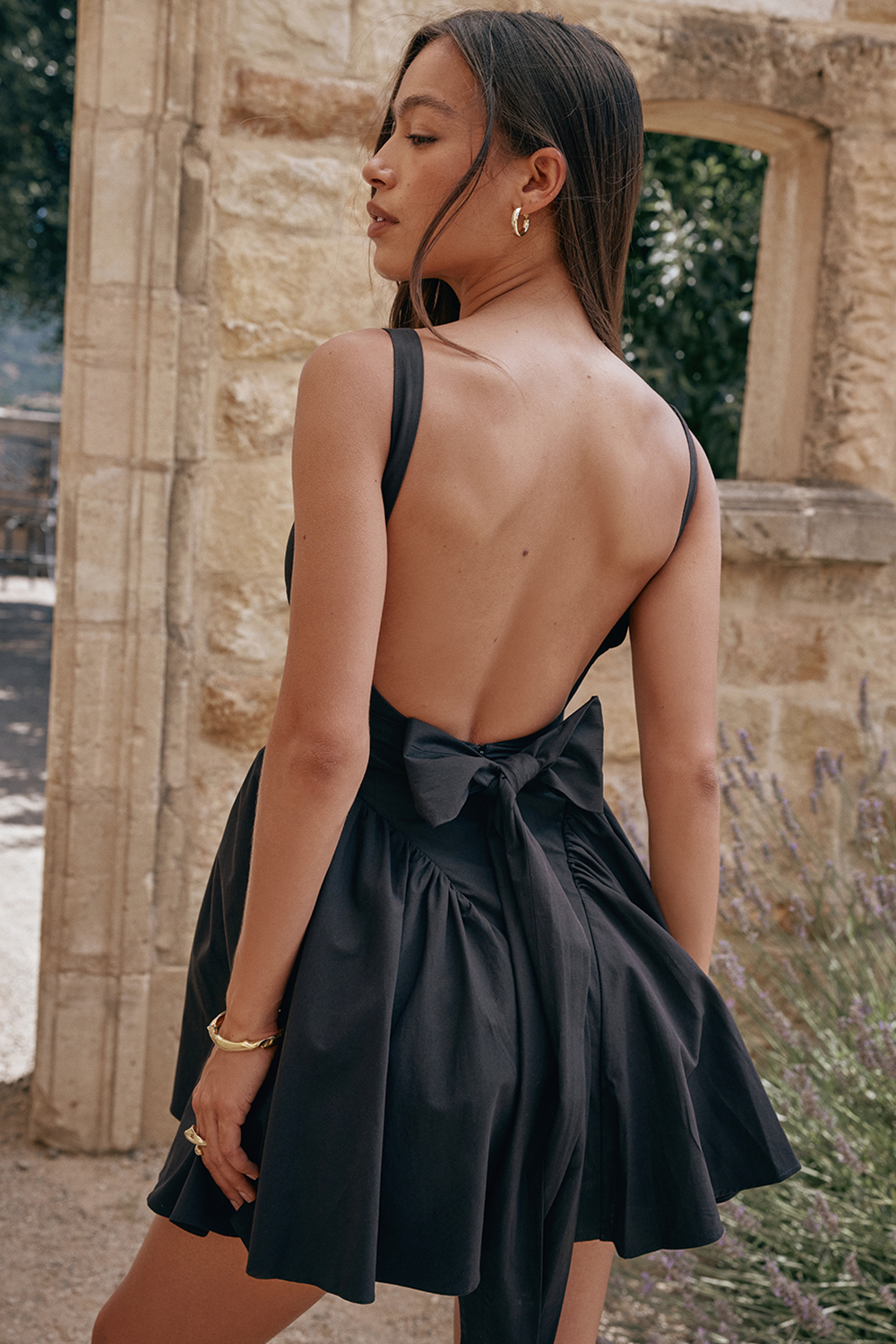 dress with black bow