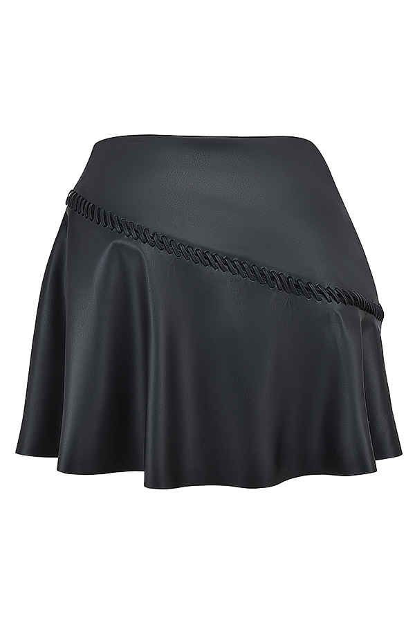 Clothing : Skirts : 'Nova' Black Vegan Leather Mini Skirt